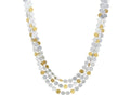 GURHAN Lush Sterling Silver Triple Strand Short Necklace, Round Flakes, with No Stone & Gold Accents