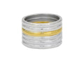 GURHAN, GURHAN Mango Sterling Silver Plain Band Ring, 5 Layer Stacked, No Stone, Gold Accents