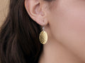 GURHAN, GURHAN Mango Sterling Silver Single Drop Earrings, 23mm Long Oval on Wire Hook, No Stone, Gold Accents