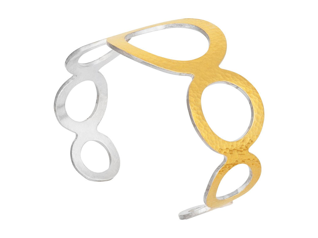 GURHAN, GURHAN Mango Sterling Silver Cuff Bracelet, Graduated Open Round, Gold Accents