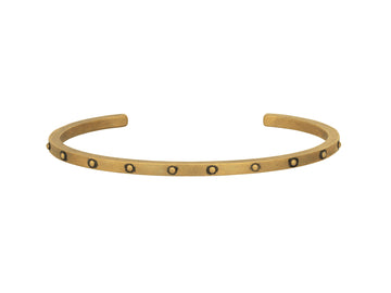 GURHAN, GURHAN Mens Brass Cuff Bracelet, Narrow with Spaced Rivets