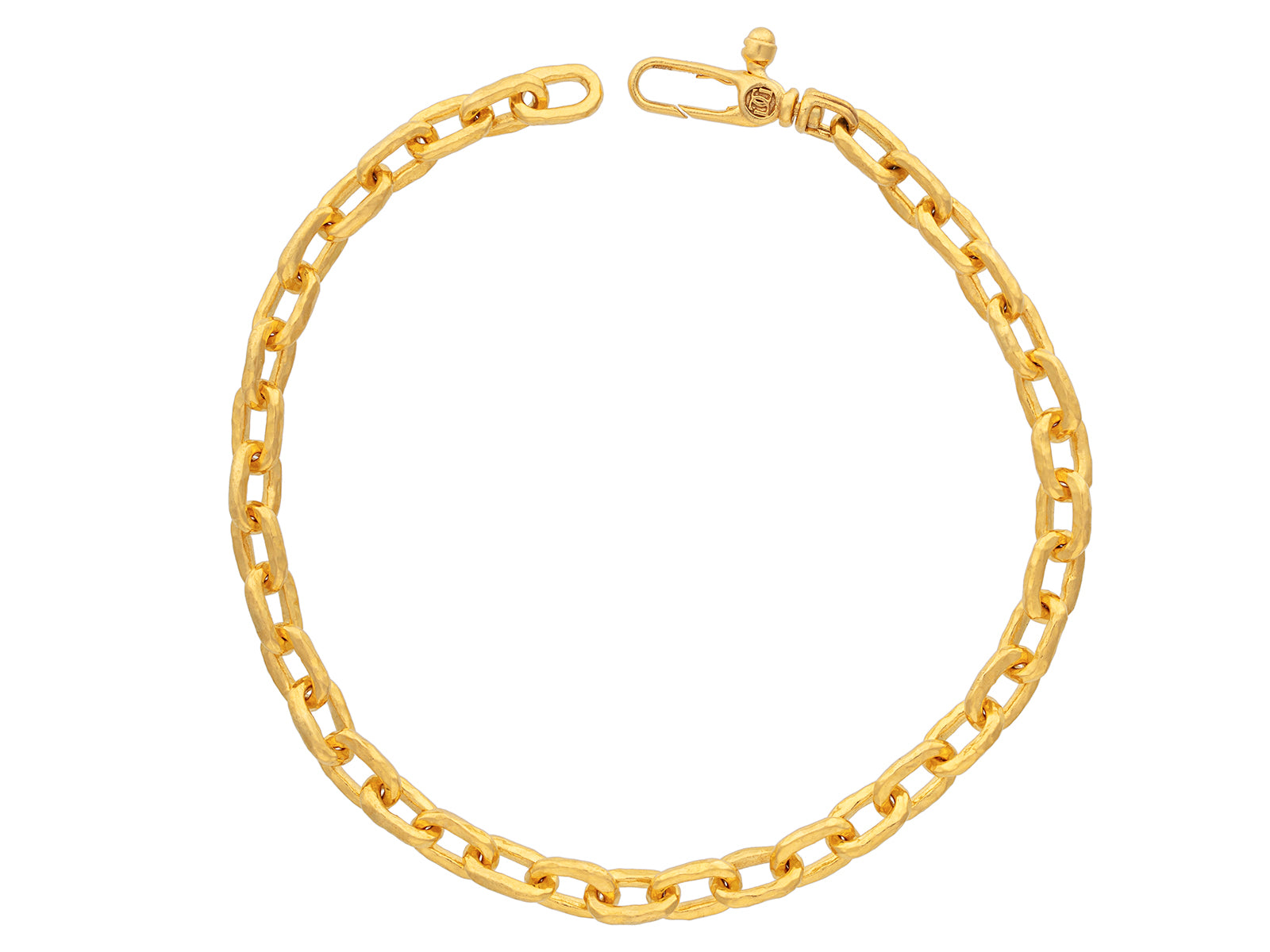 GURHAN Mens 24K Gold Chain Link Bracelet, 2.5x5mm Oval Links