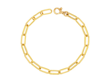 GURHAN, GURHAN Mens Gold Chain Link Bracelet, 12x4mm Oval Links, 9" Long