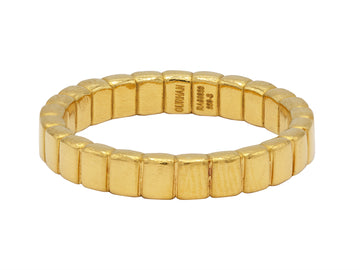 GURHAN, GURHAN Mens Gold Plain Band Ring, 4mm Wide, Ridged, No Stone