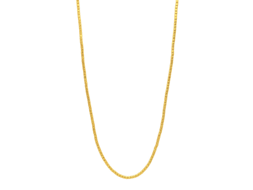 GURHAN, GURHAN Mens Gold Single Strand Long Necklace, 3.5mm Hammered Beads, 24" Long, No Stone