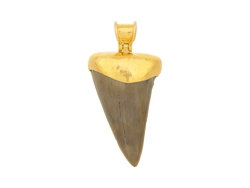 GURHAN, GURHAN Mens Gold Shark Tooth Pendant, 33x18mm