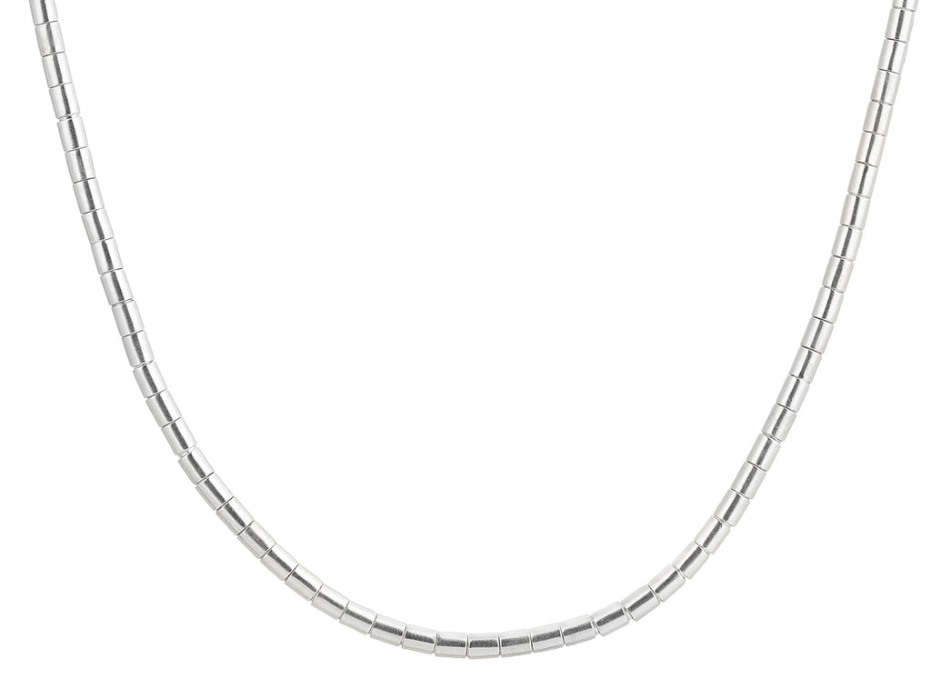 GURHAN, GURHAN Mens Sterling Silver Single-Strand Beaded Short Necklace, Small Tube Beads