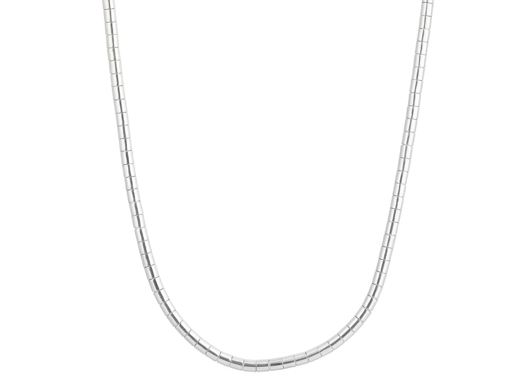 GURHAN, GURHAN Mens Sterling Silver Single-Strand Beaded Short Necklace, Large Tube Beads