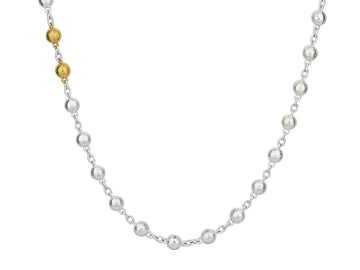 GURHAN, GURHAN Mens Sterling Silver Link Short Necklace, 6mm Balls