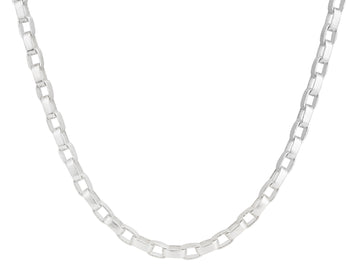 GURHAN, GURHAN Mens Sterling Silver Link Short Necklace, Oval Links