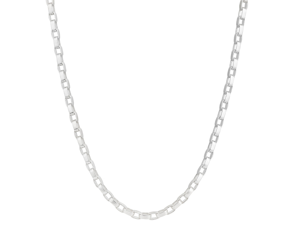 GURHAN, GURHAN Mens Sterling Silver Link Short Necklace, Oval Links