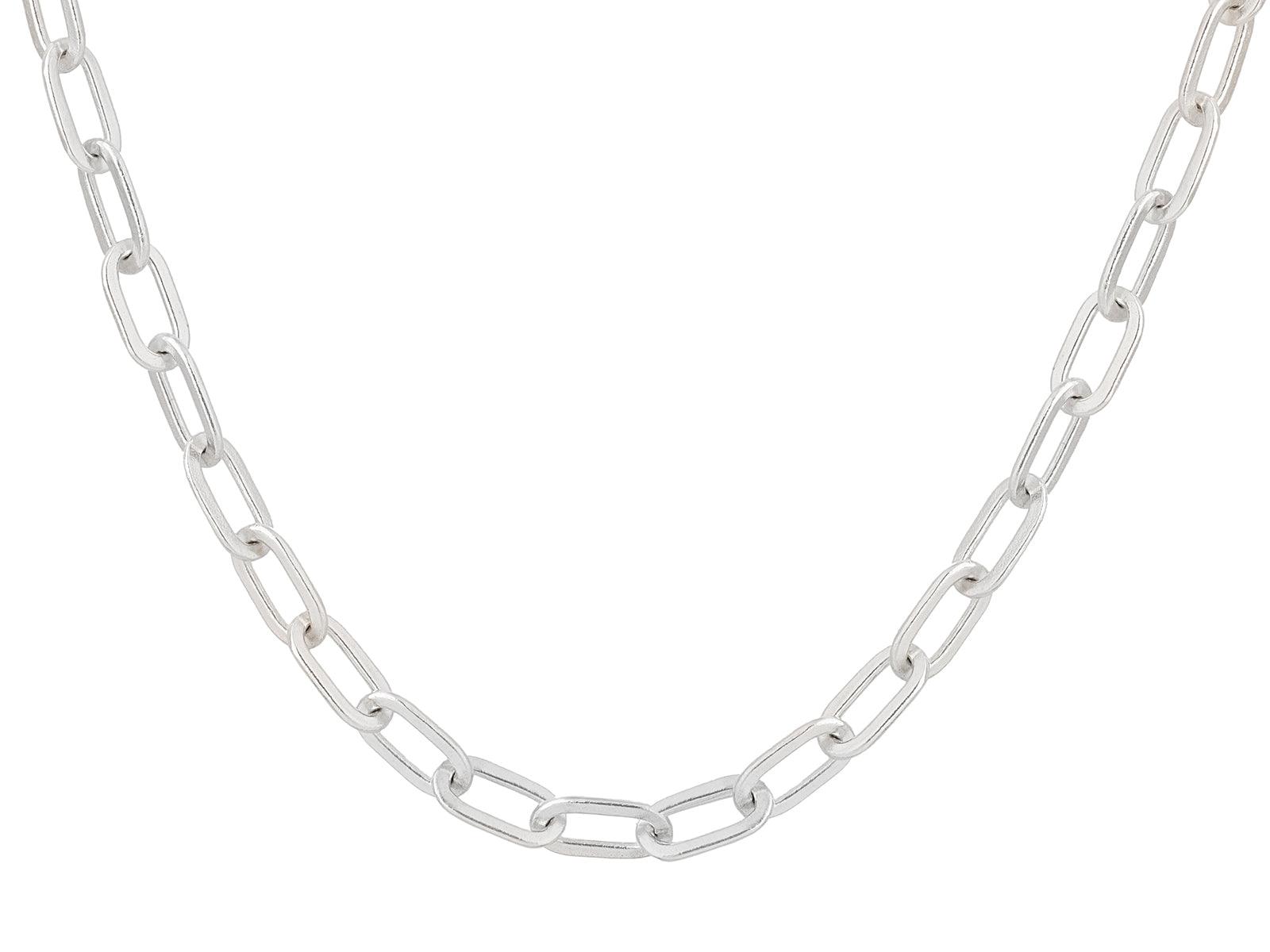 GURHAN Mens Sterling Silver Statement Chain Necklace, Large Chevron Ov