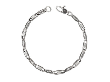 GURHAN, GURHAN Mens Sterling Silver Single-Strand Link Bracelet, Distressed Marquise