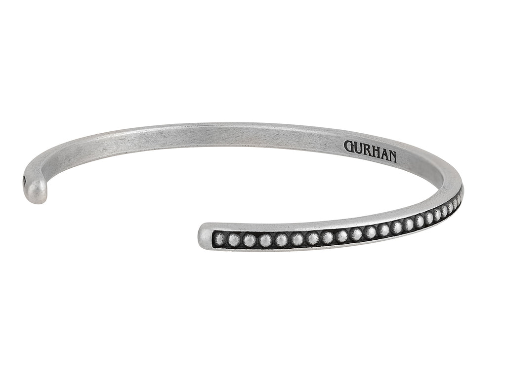 GURHAN, GURHAN Mens Sterling Silver Cuff Bracelet, Narrow with All Around Rivets