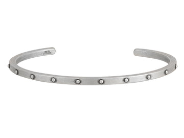 GURHAN, GURHAN Mens Sterling Silver Cuff Bracelet, Narrow with Spaced Rivets