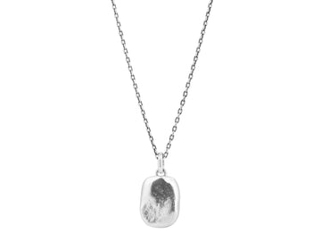 GURHAN, GURHAN Mens Sterling Silver Pendant Necklace, Large Pebble on Chain