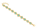 GURHAN, GURHAN Muse Gold All Around Single-Strand Bracelet, Mixed Oval and Round set in Wide Frame, with Apatite and Diamond