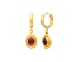 GURHAN, GURHAN Muse Gold Hoop Drop Earrings, 8x6mm Oval set in Wide Frame, Tourmaline and Diamond