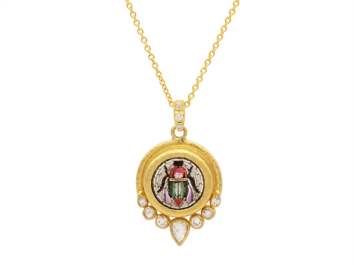 GURHAN, GURHAN Muse Gold Pendant Necklace, Micro Mosaic and Diamond