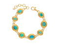 GURHAN, GURHAN Muse Gold Single-Strand Link Bracelet, Mixed Cabochons set in Wide Frame, Opal and Diamond