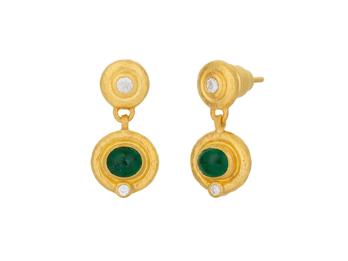 Boucles D'oreilles Pendantes Gurhan - Or 24K Et Argent, Pierres Précieuses, édition Unique - Neuves