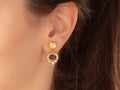 GURHAN, GURHAN Muse Gold Single Drop Earrings, 8x6mm Oval set in Wide Frame, Kyanite and Diamond