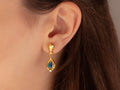 GURHAN, GURHAN Muse Gold Single Drop Earrings, 8x5mm Teardrop set in Wide Frame, Opal and Diamond