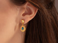 GURHAN, GURHAN Muse Gold Single Drop Earrings, 14x12mm Oval Medallion, Opal and Diamond