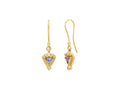 GURHAN, GURHAN Muse Gold Single Drop Earrings, 15mm Triangle set in Wide Frame, with Sapphire and Diamond