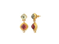 GURHAN, GURHAN Muse Gold Single Drop Earrings, Mixed Squares, with Tourmaline and Diamond