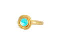 GURHAN, GURHAN Muse Gold Stone Cocktail Ring, 7mm Round set in Twisted Frame, Apatite