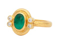 GURHAN, GURHAN Muse Gold Stone Cocktail Ring, Emerald and Diamond