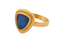 GURHAN, GURHAN Muse Gold Stone Cocktail Ring, 10mm Triangle set in Wide Frame, Opal