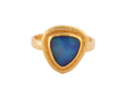 GURHAN, GURHAN Muse Gold Stone Cocktail Ring, 10mm Triangle set in Wide Frame, Opal