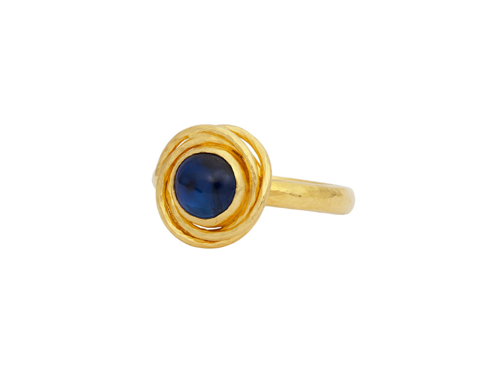 GURHAN, GURHAN Muse Gold Kyanite Cocktail Ring, 7mm Round set in Twisted Frame