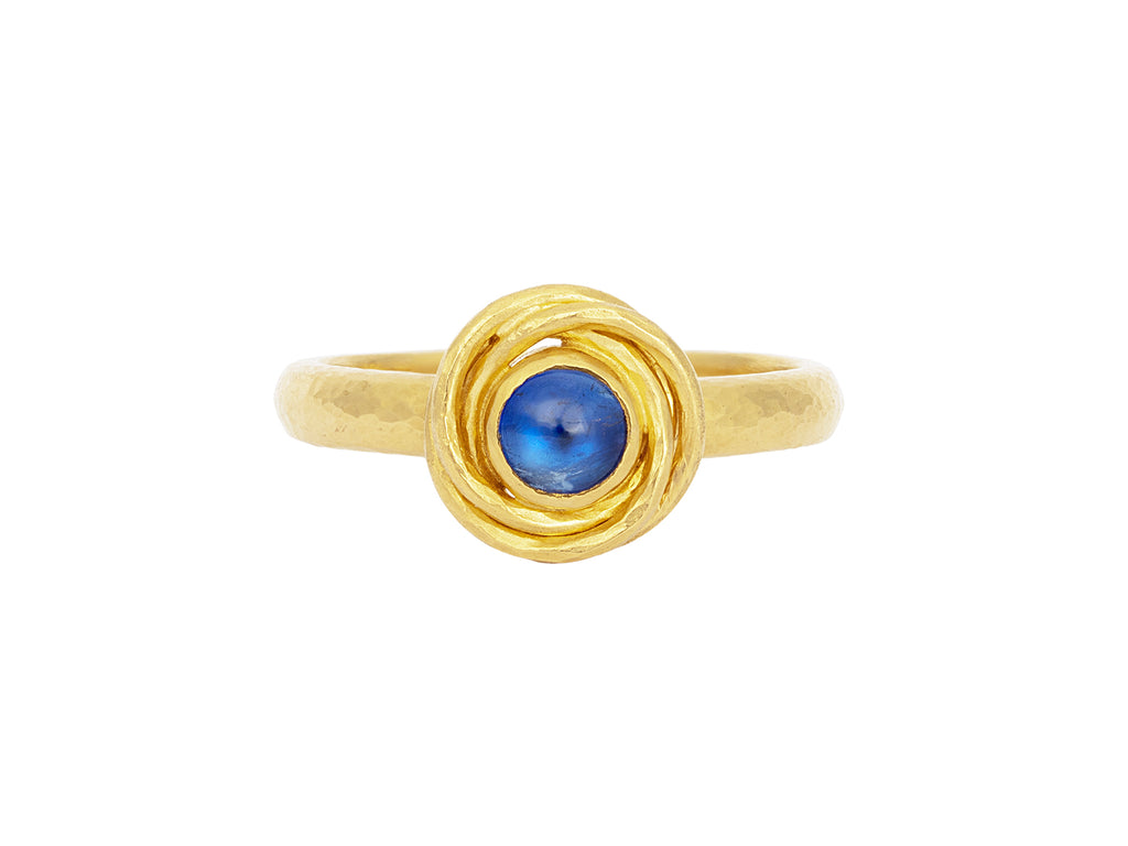 GURHAN, GURHAN Muse Gold Kyanite Cocktail Ring, 5mm Round set in Twisted Frame