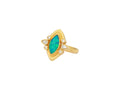 GURHAN, GURHAN Muse Gold Stone Cocktail Ring, 12x6mm Marquise set in Wide Frame, with Opal and Diamond
