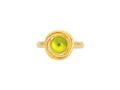 GURHAN, GURHAN Muse Gold Stone Cocktail Ring, 7mm Round set in Twisted Frame, Peridot