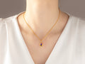 GURHAN, GURHAN Muse Gold Pendant Necklace, 10x7mm Teardrop set in Wide Frame, Amethyst and Diamond