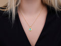 GURHAN, GURHAN Muse Gold Pendant Necklace, 10x8mm Oval set in Wide Frame, Apatite and Diamond