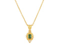 GURHAN, GURHAN Muse Gold Pendant Necklace, 6x5mm Rectangle set in Wide Frame, Tourmaline and Diamond