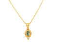 GURHAN, GURHAN Muse Gold Pendant Necklace, 8x5mm Rectangle set in Wide Frame, Tourmaline and Diamond