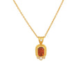 GURHAN, GURHAN Muse Gold Pendant Necklace, 9x7mm Rectangle set in Wide Frame, Tourmaline and Diamond