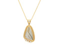 GURHAN, GURHAN Muse Gold Pendant Necklace, 31x18mm Amorphous Shape set in Wide Frame, Turquoise and Diamond