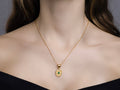 GURHAN, GURHAN Muse Gold Pendant Necklace, 5x4mm set in Wide Frame, Emerald and Diamond