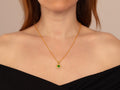 GURHAN, GURHAN Muse Gold Pendant Necklace, 8x7mm Oval set in Wide Frame, Emerald and Diamond