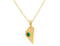 GURHAN, GURHAN Muse Gold Pendant Necklace, Amorphous Medallion, Emerald and Diamond