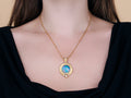 GURHAN, GURHAN Muse Gold Pendant Necklace, 16mm Round Set in Wide Frame, Opal and Diamond