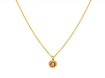 GURHAN, GURHAN Muse Gold Sapphire Pendant Necklace, 5mm Round set in Twisted Frame