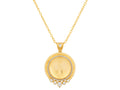 GURHAN, GURHAN Muse Gold Pendant Necklace, 25mm Round set in Wide Frame, Crystal Intaglio and Diamond
